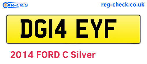 DG14EYF are the vehicle registration plates.