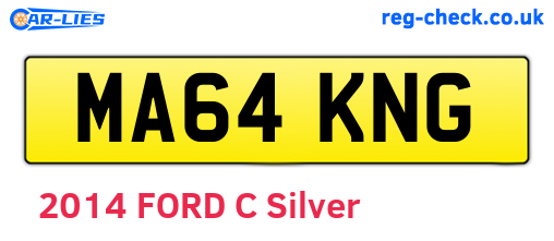 MA64KNG are the vehicle registration plates.