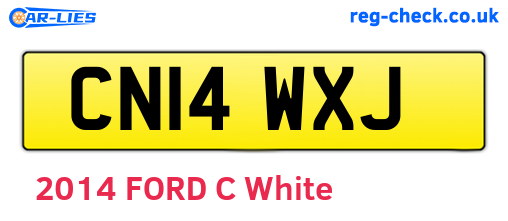 CN14WXJ are the vehicle registration plates.