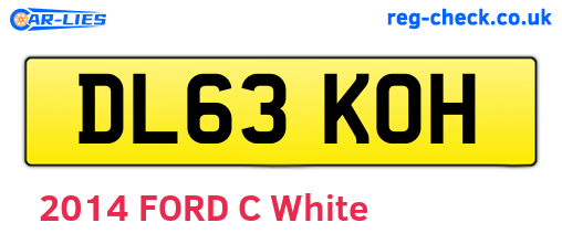 DL63KOH are the vehicle registration plates.