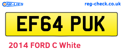EF64PUK are the vehicle registration plates.