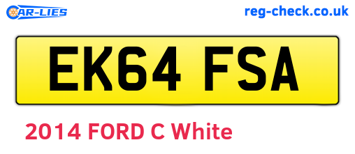 EK64FSA are the vehicle registration plates.