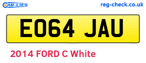 EO64JAU are the vehicle registration plates.