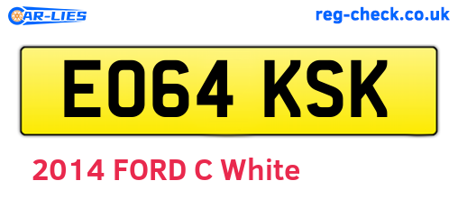 EO64KSK are the vehicle registration plates.
