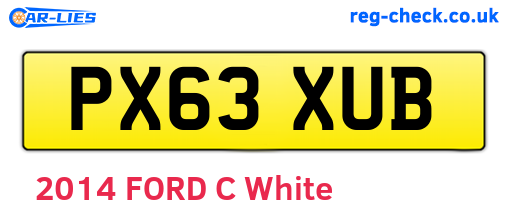 PX63XUB are the vehicle registration plates.