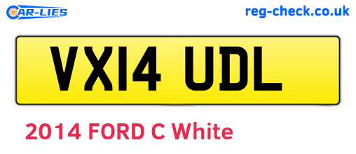 VX14UDL are the vehicle registration plates.