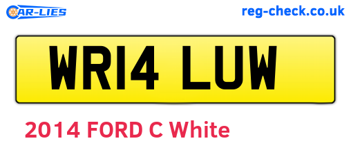 WR14LUW are the vehicle registration plates.
