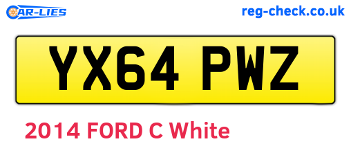 YX64PWZ are the vehicle registration plates.