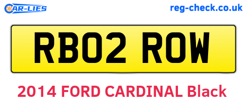 RB02ROW are the vehicle registration plates.