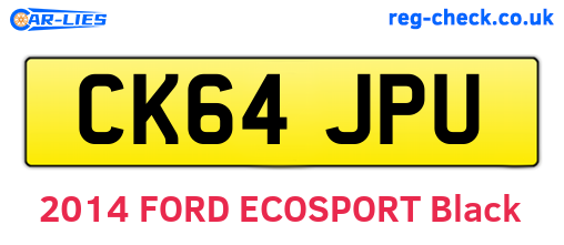 CK64JPU are the vehicle registration plates.