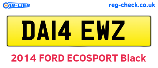 DA14EWZ are the vehicle registration plates.