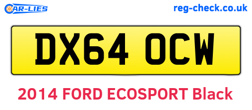 DX64OCW are the vehicle registration plates.