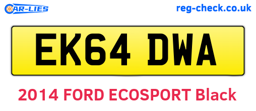 EK64DWA are the vehicle registration plates.