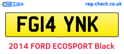 FG14YNK are the vehicle registration plates.