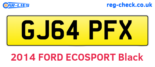 GJ64PFX are the vehicle registration plates.