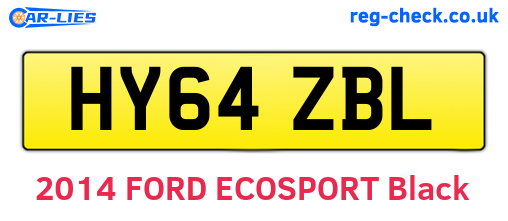 HY64ZBL are the vehicle registration plates.