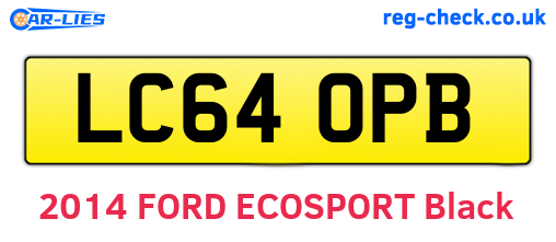 LC64OPB are the vehicle registration plates.