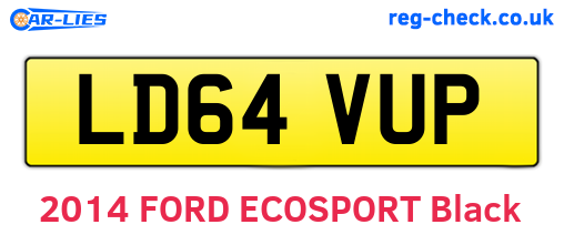 LD64VUP are the vehicle registration plates.