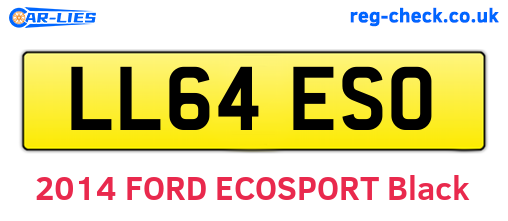 LL64ESO are the vehicle registration plates.