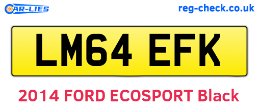 LM64EFK are the vehicle registration plates.
