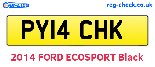 PY14CHK are the vehicle registration plates.