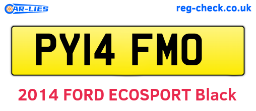 PY14FMO are the vehicle registration plates.