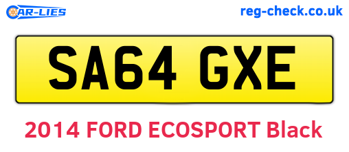 SA64GXE are the vehicle registration plates.