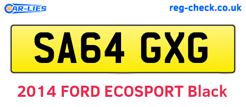 SA64GXG are the vehicle registration plates.