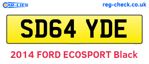 SD64YDE are the vehicle registration plates.