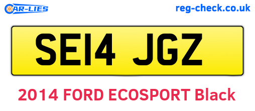 SE14JGZ are the vehicle registration plates.