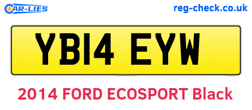 YB14EYW are the vehicle registration plates.