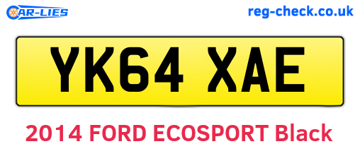 YK64XAE are the vehicle registration plates.