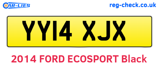 YY14XJX are the vehicle registration plates.
