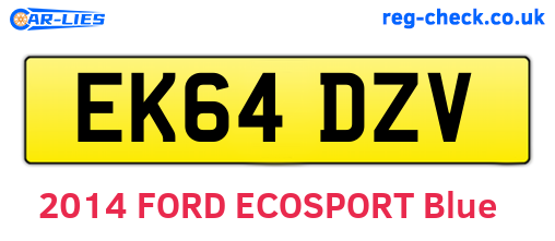 EK64DZV are the vehicle registration plates.