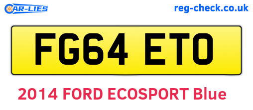 FG64ETO are the vehicle registration plates.
