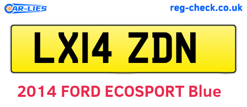 LX14ZDN are the vehicle registration plates.