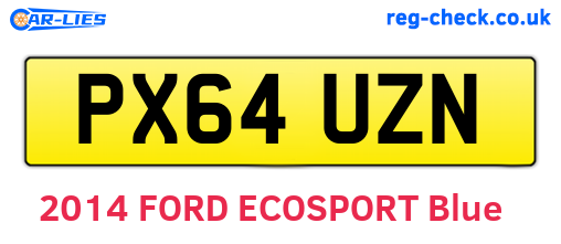 PX64UZN are the vehicle registration plates.