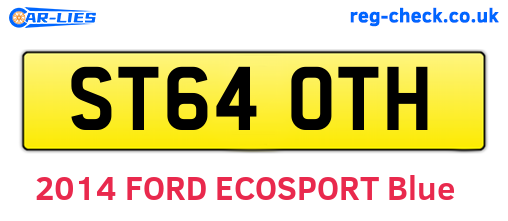 ST64OTH are the vehicle registration plates.