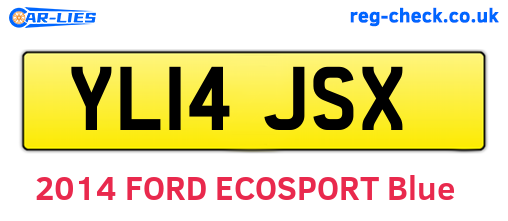 YL14JSX are the vehicle registration plates.