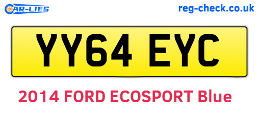 YY64EYC are the vehicle registration plates.