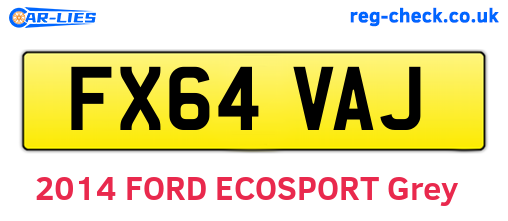 FX64VAJ are the vehicle registration plates.