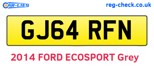 GJ64RFN are the vehicle registration plates.