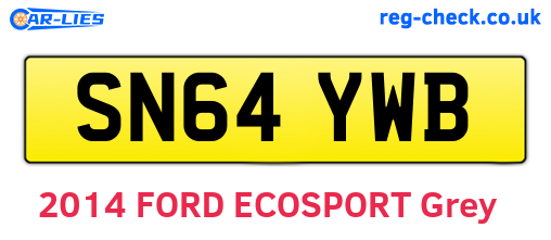 SN64YWB are the vehicle registration plates.