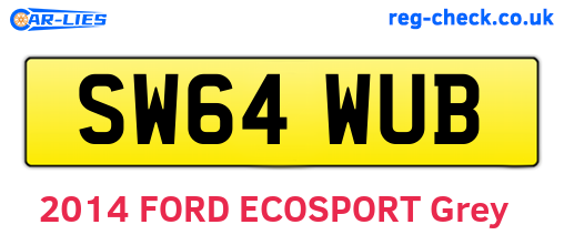 SW64WUB are the vehicle registration plates.