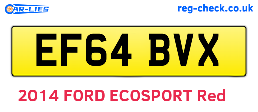 EF64BVX are the vehicle registration plates.