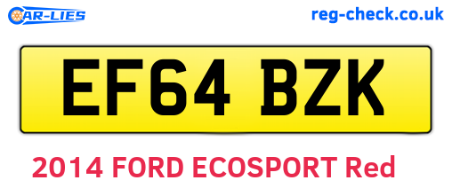 EF64BZK are the vehicle registration plates.