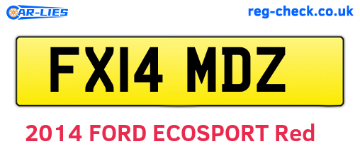 FX14MDZ are the vehicle registration plates.