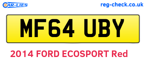 MF64UBY are the vehicle registration plates.