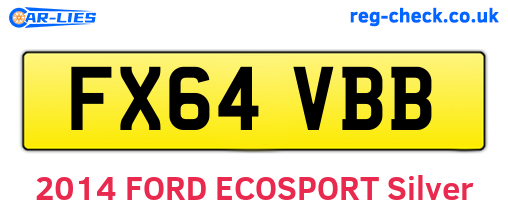 FX64VBB are the vehicle registration plates.