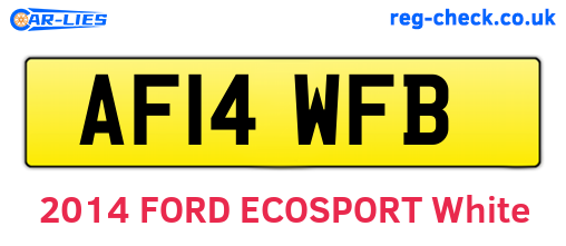 AF14WFB are the vehicle registration plates.